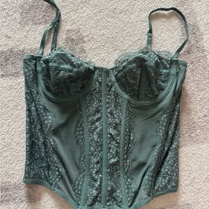 Urban Outfitters Teal Lace Crop Top